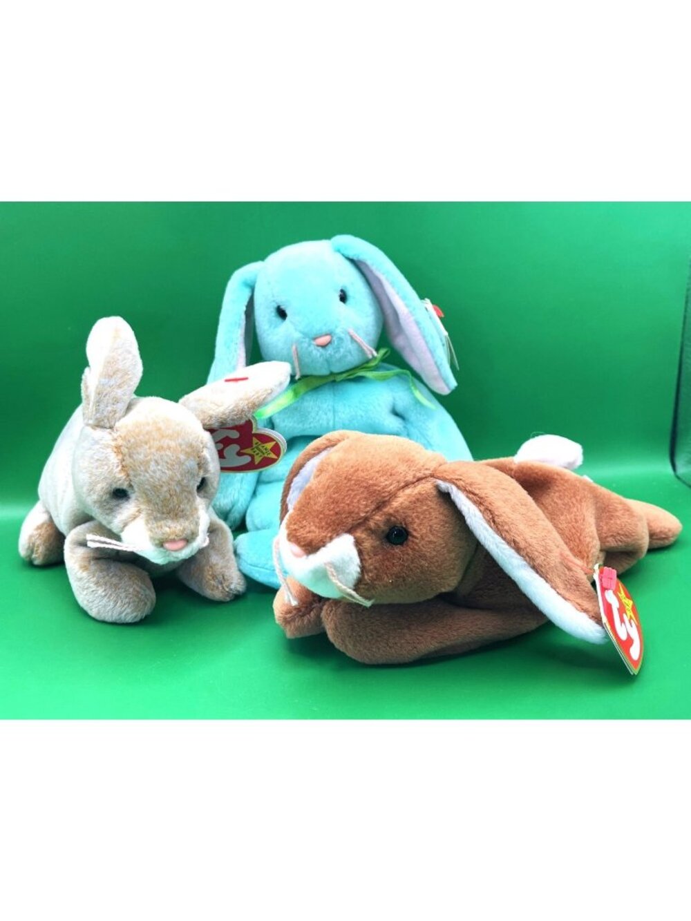 Ty Beanie Babies Bunnies Rabbits Beanbag Plush Stuffed Animals 1990s Lot of 3